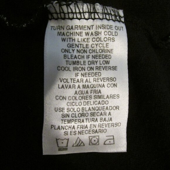 TWISTED COURTESY WOMEN'S JUNIOR'S SIZ S (3 / 5) T-SHIRT BLACK SILVER GRAPHIC TOP - Picture 6 of 6